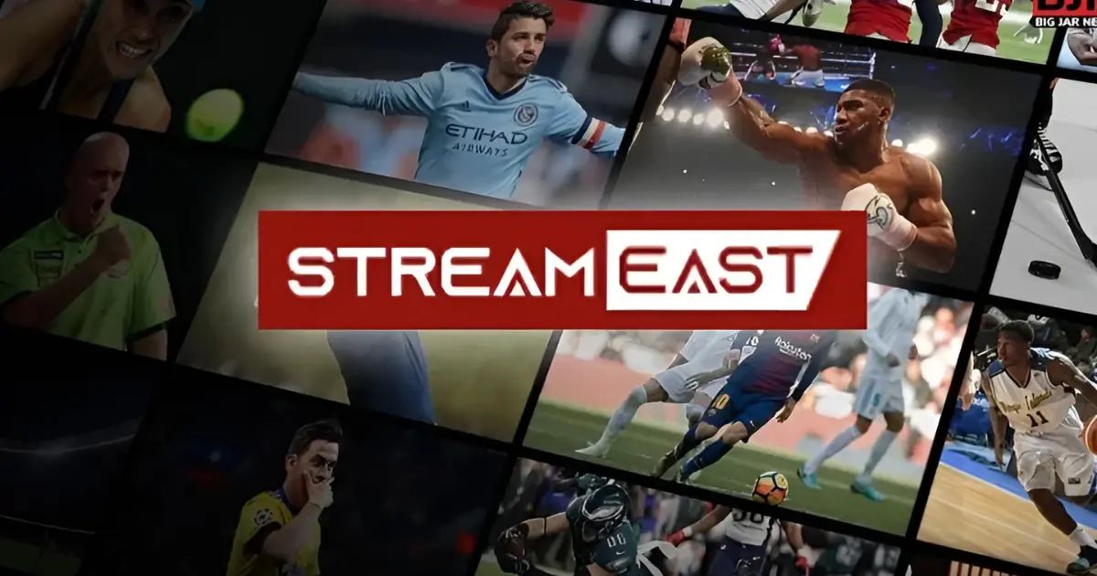 StreamEast platform interface displaying live NBA, NFL, UFC, NHL, MLB and Soccer streaming options with HD quality indicators