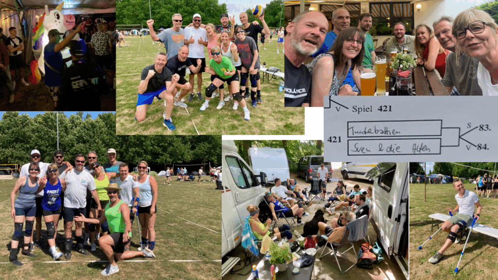 Mixed Volleyballer beim 37. Bergsträßer Volleyball Turnier aktiv