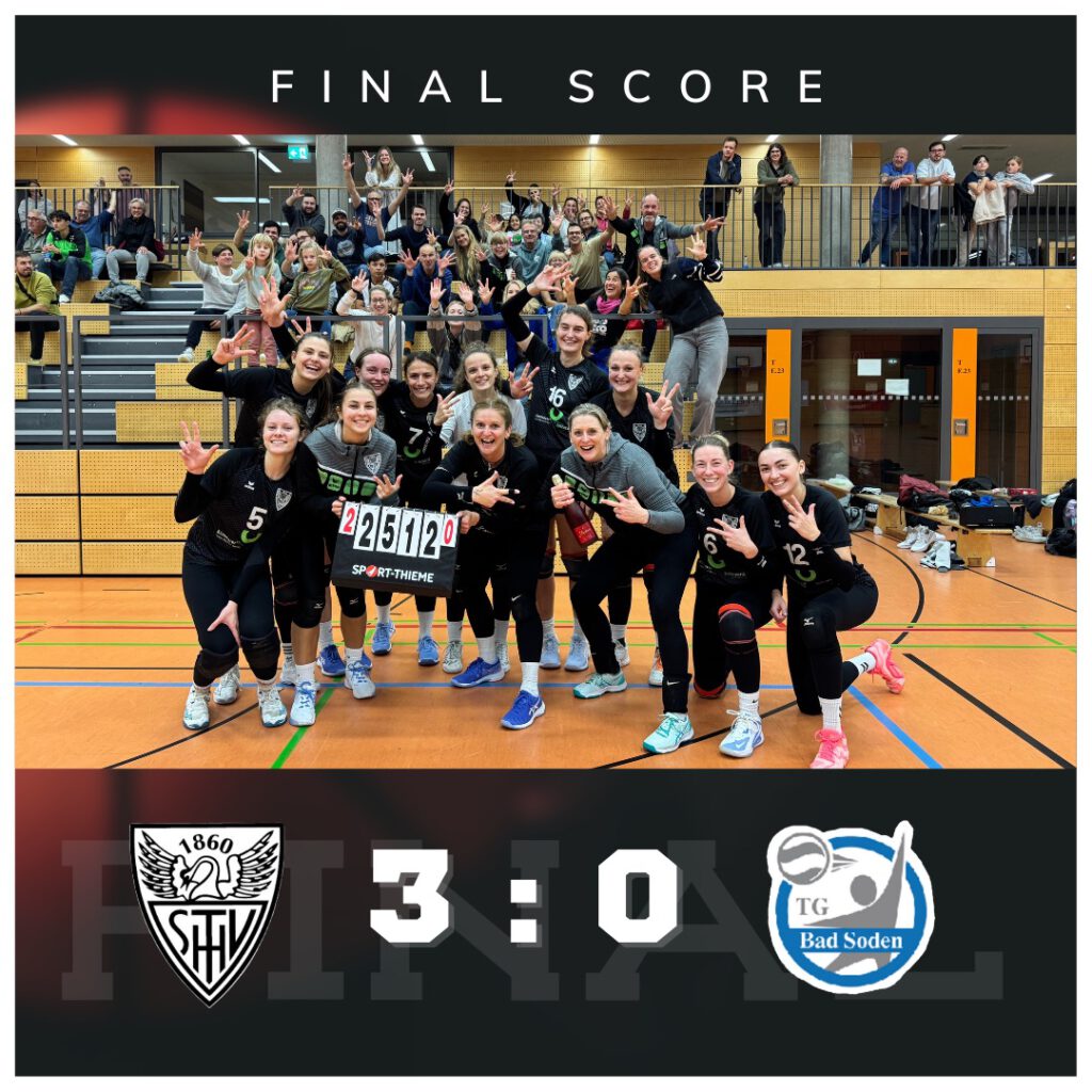 Volleyball Damen gewinnen 3:0 gegen die TG Bad Soden in der Oberliga Hessen