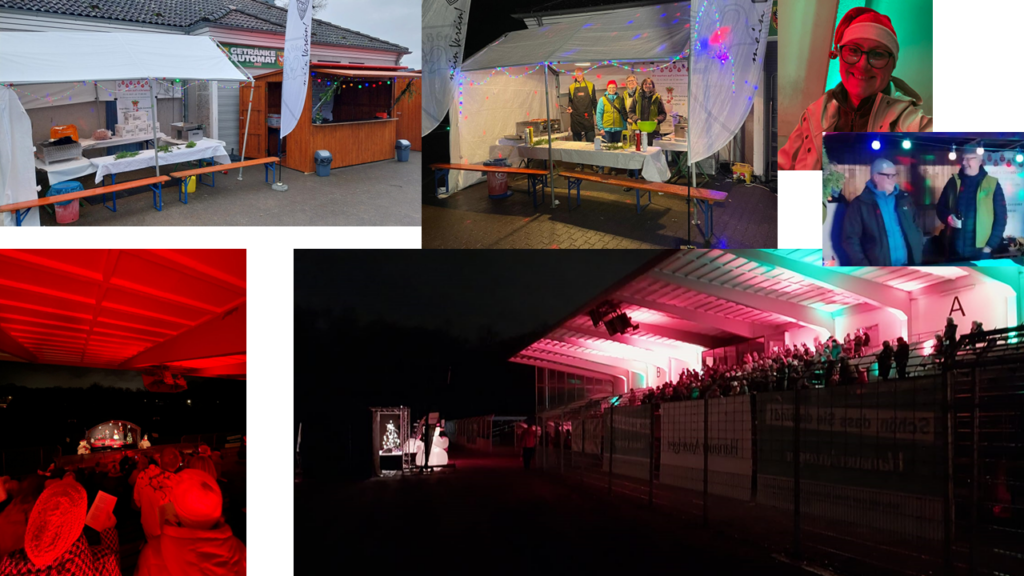 Weihnachtssingen 2025 mit Würstchen- und Pommes-Stand des TSV 1860 Hanau