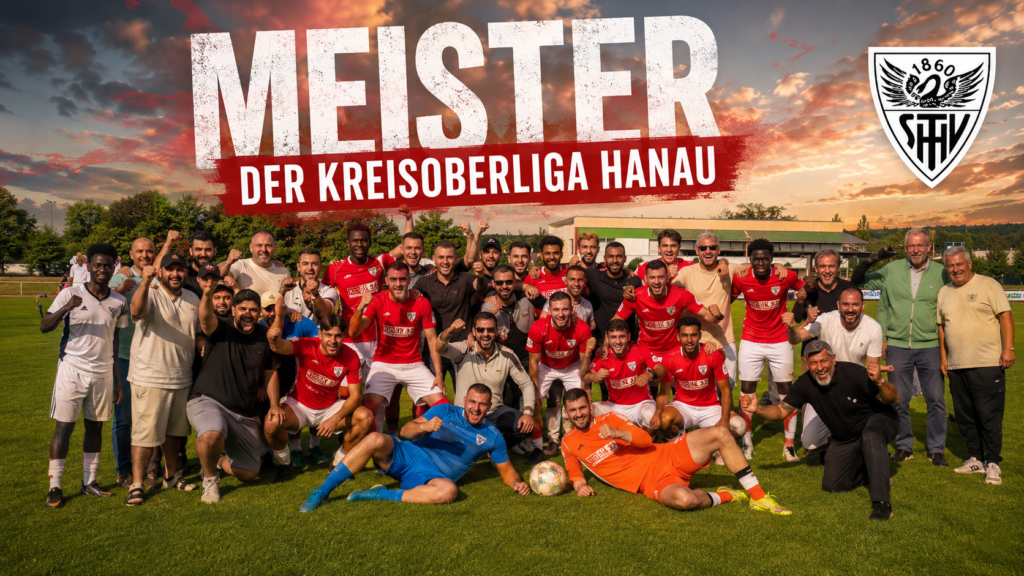 Fussballer des TSV 1860 Hanau sind Meister der Kreisoberliga 2025/2026 - Mannschaftsbild